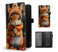 ETLKJVBL Checkbook Cover for Men & Women, Stylish Leather Checkbook Holder Wallet, Rfid Blocking Check Book Cover-38, Squirrel in Knitwear with Pinecone, Contemporary
