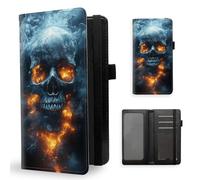 ETLKJVBL Checkbook Cover for Men & Women, Stylish Leather Checkbook Holder Wallet, Rfid Blocking Check Book Cover-49, Skull with Bright Eyes in Smoke, Contemporary