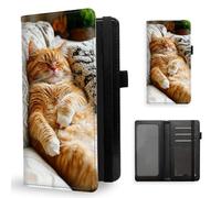 ETLKJVBL Checkbook Cover for Men & Women, Stylish Leather Checkbook Holder Wallet, Rfid Blocking Check Book Cover-38, Ginger Cat Relaxing on a Cozy Couch, Contemporary