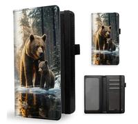 ETLKJVBL Checkbook Cover for Men & Women, Stylish Leather Checkbook Holder Wallet, Rfid Blocking Check Book Cover-37, Bear and Cub on Ice, Contemporary