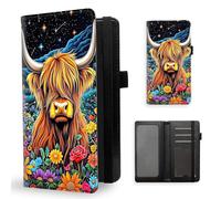 ETLKJVBL Checkbook Cover for Women Men, Rfid Blocking Check Book Cover, Checkbook Holder Wallet, Stylish Leather Checkbook Covers for Personal Checkbook-6, Highland Cow Flowers, Contemporary