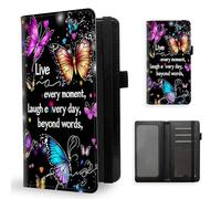 ETLKJVBL Checkbook Cover for Women Men, Rfid Blocking Check Book Cover, Checkbook Holder Wallet, Stylish Leather Checkbook Covers for Personal Checkbook-13, Butterfly Live Every Moment, Contemporary