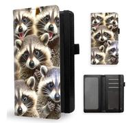 ETLKJVBL Checkbook Cover for Women Men, Rfid Blocking Check Book Cover, Checkbook Holder Wallet, Stylish Leather Checkbook Covers for Personal Checkbook-3, Cute Raccoons, Contemporary