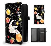 ETLKJVBL Checkbook Cover for Women Men, Rfid Blocking Check Book Cover, Checkbook Holder Wallet, Stylish Leather Checkbook Covers for Personal Checkbook-9, Cute Astronaut, Contemporary