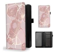 ETLKJVBL Checkbook Cover for Women Men, Rfid Blocking Check Book Cover, Checkbook Holder Wallet, Stylish Leather Checkbook Covers for Personal Checkbook-4, Pink Marble Rose Gold, Contemporary