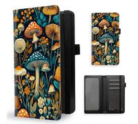 ETLKJVBL Checkbook Cover for Women Men, Rfid Blocking Check Book Cover, Checkbook Holder Wallet, Stylish Leather Checkbook Covers for Personal Checkbook-15, Mushroom Forest Tapestry
