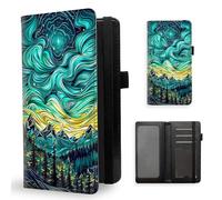 ETLKJVBL Checkbook Cover for Women Men, Rfid Blocking Check Book Cover, Checkbook Holder Wallet, Stylish Leather Checkbook Covers for Personal Checkbook-5, Night Sky Over Mountains, Contemporary