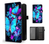 ETLKJVBL Checkbook Cover for Women Men, Rfid Blocking Check Book Cover, Checkbook Holder Wallet, Stylish Leather Checkbook Covers for Personal Checkbook-8, Beautiful Blue Butterfly, Contemporary