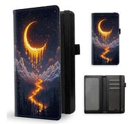 ETLKJVBL Checkbook Cover for Women Men, Rfid Blocking Check Book Cover, Checkbook Holder Wallet, Stylish Leather Checkbook Covers for Personal Checkbook-13, Moon Shining Brightly in Sky