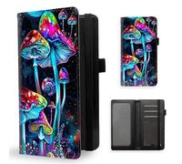ETLKJVBL Checkbook Cover for Women Men, Rfid Blocking Check Book Cover, Checkbook Holder Wallet, Stylish Leather Checkbook Covers for Personal Checkbook-9, Mushroom Moonlight, Contemporary