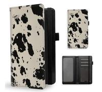 ETLKJVBL Checkbook Cover for Women Men, Rfid Blocking Check Book Cover, Checkbook Holder Wallet, Stylish Leather Checkbook Covers for Personal Checkbook-9, Black White Cow Print, Contemporary