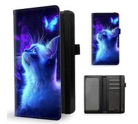 ETLKJVBL - Checkbook Cover for Women Men, RFID Blocking Checkbook Cover, Personal Checkbook Wallet, 10, Cat and Butterfly, Contemporary, Cat and Butterfly, Contemporary