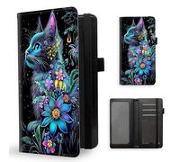 ETLKJVBL - Checkbook Cover for Women Men, RFID Blocking Checkbook Cover, Personal Checkbook Wallet, 11, Colorful Cat Flower, Contemporary