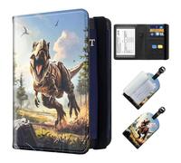 ETLKJVBL Exquisite Passport Holder for Travel Accessory, Leather Passport Cover with Space for Documents and Family Photos, Travel Passport Wallet for Women and Men Pattern Design-9, Ferocity