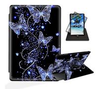 ETLKJVBL Fire HD 10 2019/2017 Case 10.1 inch 360 Degree Rotating Auto Sleep/Wake Luminous Blue Butterfly Exquisite Leather Case for Amazon Kindle Fire HD 10 9th/7