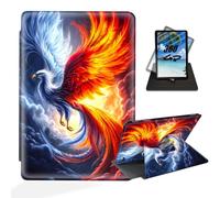 ETLKJVBL Fire HD 10 2019/2017 Case 10.1 Inch 360 Degree Rotating Auto Sleep/Wake Orange and Blue Phoenix Exquisite Leather Case for Amazon Kindle Fire HD 10 9th/7th Generation