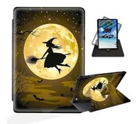 ETLKJVBL for Amamzon Kindle Fire HD 8 2016/2017/ 2018 Case, 360 Degree Rotating, Auto Sleep/Wake, Witch Flying on Broomstick Exquisite Leather Case for Amamzon Kindle Fire HD 8 2018