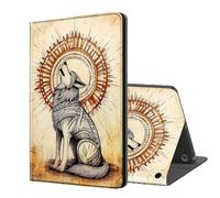 ETLKJVBL for Fire 7 Tablet Case(12th Gen, 2022 Release), Auto Sleep/Wake, an Ancient Wolf Howling Multiple Angles Viewing Folio Stand Case for All-New Fire 7 Tablet