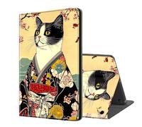 ETLKJVBL for Fire 7 Tablet Case(12th Gen, 2022 Release), Auto Sleep/Wake, Cat Wearing Kimono Multiple Angles Viewing Folio Stand Case for All-New Fire 7 Tablet