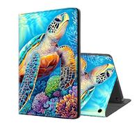 ETLKJVBL for Fire 7 Tablet Case(12th Gen, 2022 Release), Auto Sleep/Wake, Majestic Sea Turtle Multiple Angles Viewing Folio Stand Case for All-New Fire 7 Tablet