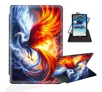 ETLKJVBL for Fire HD 10 2023/2021 Tablet Case (13th/11th Generation), 360 Degree Rotating, Auto Sleep/Wake, Orange and Blue Phoenix Exquisite Leather Case for Fire HD 10 Tablet 2023