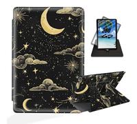 ETLKJVBL for Fire HD 10 Case 2019/2017 10.1 Inch, 360 Degree Rotating, Auto Sleep/Wake, Stars Clouds and Moon Exquisite Leather Case for Amazon Kindle Fire HD 10 9th/7th Gen
