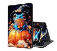 ETLKJVBL for Fire HD 10 Tablet Case (13th/11th Gen, 2023/2021 Release), Auto Sleep/Wake, Frog on Pumpkin with Witch Hat Multiple Angles Viewing Folio Stand Case for Fire HD 10 Tablet 2023