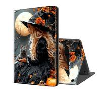 ETLKJVBL for Fire HD 10 Tablet Case (13th/11th Gen, 2023/2021 Release), Auto Sleep/Wake, Witch with Cat Under Full Moon Multiple Angles Viewing Folio Stand Case for Fire HD 10 Tablet 2023