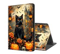 ETLKJVBL for Fire HD 10 Tablet Case 2019/2017 10.1 Inch, Auto Sleep/Wake, Cat in Spooky Season Castle Garden Multiple Angles Viewing Folio Stand Leather Case for Kindle Fire HD 10 9th/7th Gen
