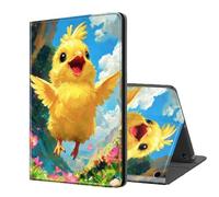 ETLKJVBL for Fire HD 10 Tablet Case 2019/2017 10.1 Inch, Auto Sleep/Wake, Cheerful Chick Flying in Flower Field Multiple Angles Viewing Folio Stand Leather Case for Kindle Fire HD 10 9th/7th Gen