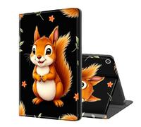 ETLKJVBL for Fire HD 10 Tablet Case 2019/2017 10.1 Inch, Auto Sleep/Wake, Cute Orange Squirrel on Black Multiple Angles Viewing Folio Stand Case for Amazon Fire Max 11 Tablet