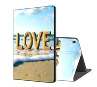 ETLKJVBL for Fire HD 10 Tablet Case 2019/2017 10.1 Inch, Auto Sleep/Wake, Love on Beach Multiple Angles Viewing Folio Stand Case for Amazon Fire Max 11 Tablet