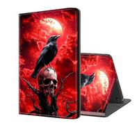 ETLKJVBL for Fire HD 10 Tablet Case 2019/2017 10.1 Inch, Auto Sleep/Wake, Raven on Skull Under Red Sky Multiple Angles Viewing Folio Stand Leather Case for Kindle Fire HD 10 9th/7th Gen