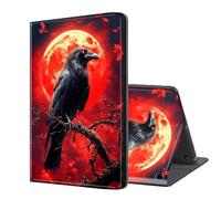 ETLKJVBL for Fire HD 10 Tablet Case 2019/2017 10.1 Inch, Auto Sleep/Wake, Raven Under Red Moon Multiple Angles Viewing Folio Stand Leather Case for Kindle Fire HD 10 9th/7th Gen