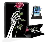 ETLKJVBL for Fire Max 11 Tablet Case(13th Generation,2023 Release), 360 Degree Rotating, Auto Sleep/Wake, Skeletal Hand Hold Rose Exquisite Leather Case for Amazon Fire Max 11 Tablet