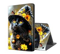 ETLKJVBL for Fire Max 11 Tablet Case(13th Generation,2023 Release), Auto Sleep/Wake, Cat in a Floral Witch Hat Multiple Angles Viewing Folio Stand Case for Amazon Fire Max 11 Tablet