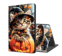 ETLKJVBL for Fire Max 11 Tablet Case(13th Generation,2023 Release), Auto Sleep/Wake, Kitten in Witch Hat with Pumpkin Multiple Angles Viewing Folio Stand Case for Amazon Fire Max 11 Tablet