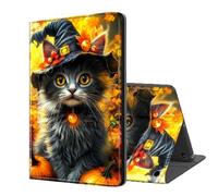 ETLKJVBL for Fire Max 11 Tablet Case(13th Generation,2023 Release), Auto Sleep/Wake, Spooky Season Witch Cat with Pumpkins Multiple Angles Viewing Folio Stand Case for Amazon Fire Max 11 Tablet