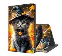 ETLKJVBL for Fire Max 11 Tablet Case(13th Generation,2023 Release), Auto Sleep/Wake, Witch Hat Cat with Pumpkins Multiple Angles Viewing Folio Stand Case for Amazon Fire Max 11 Tablet
