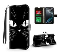 ETLKJVBL for Google Pixel 10/10 Pro Case Wallet with Card Holder, Mysterious Cat Eyes in The Dark Magnetic Snap and RFID Blocking Leather Flip Cover/Kickstand for Google Pixel 10/10 Pro Case