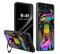 ETLKJVBL for Google Pixel 10 Pro XL Case, Colorful an Alien Spaceship 360 Degree Rotating Ring-Shaped Kickstand, Shockproof Protective Case for Google Pixel 10 Pro XL