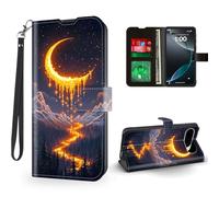 ETLKJVBL for Google Pixel 10 Pro XL Case Wallet with Card Holder, Moon Shining Brightly in The Sky Magnetic Snap and RFID Blocking Leather Flip Cover/Kickstand for Google Pixel 10 Pro XL Case