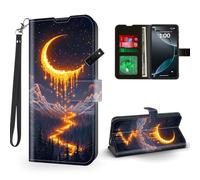 ETLKJVBL for Google Pixel 6 Case Wallet with Card Holder, Moon Shining Brightly in The Sky Magnetic Snap and RFID Blocking Leather Flip Cover/Kickstand for Google Pixel 6 Case