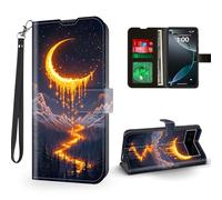 ETLKJVBL for Google Pixel 6A Case Wallet with Card Holder, Moon Shining Brightly in The Sky Magnetic Snap and RFID Blocking Leather Flip Cover/Kickstand for Google Pixel 6A Case