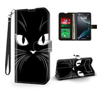 ETLKJVBL for Google Pixel 6A Case Wallet with Card Holder, Mysterious Cat Eyes in The Dark Magnetic Snap and RFID Blocking Leather Flip Cover/Kickstand for Google Pixel 6A Case