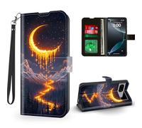 ETLKJVBL for Google Pixel 8 Case Wallet with Card Holder, Moon Shining Brightly in The Sky Magnetic Snap and RFID Blocking Leather Flip Cover/Kickstand for Google Pixel 8 Case