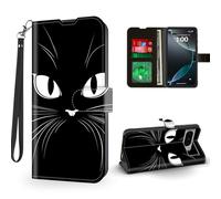ETLKJVBL for Google Pixel 8 Pro Case Wallet with Card Holder, Mysterious Cat Eyes in The Dark Magnetic Snap and RFID Blocking Leather Flip Cover/Kickstand for Google Pixel 8 Pro Case