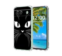 ETLKJVBL for Google Pixel 8A Case, Mysterious Cat Eyes in The Dark High-Definition Painted Back Cover with Soft Transparent TPU Bumper, Shockproof Protective for Pixel 8A Phone Case