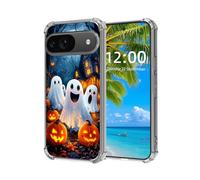 ETLKJVBL for Google Pixel 9/9 Pro Case, Fright-Fall Phantoms & Pumpkins High-Definition Painted Back Cover with Soft Transparent TPU Bumper, Shockproof Protective Phone Case