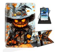 ETLKJVBL for iPad 10th Generation Case, 360 Degree Rotating Stand Cover Multi Angle Viewing, Auto Sleep/Wake, Spooky Season Pumpkin Scarecrow Leather Case for iPad (A16) 11th Gen 11 Inch 2025